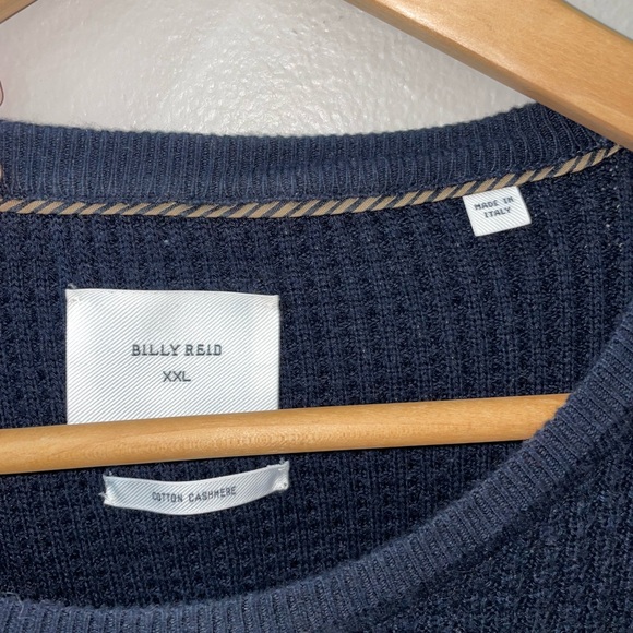 Billy Reid Cotton Cashmere Waffle Crew Long Sleeve - Picture 2 of 4